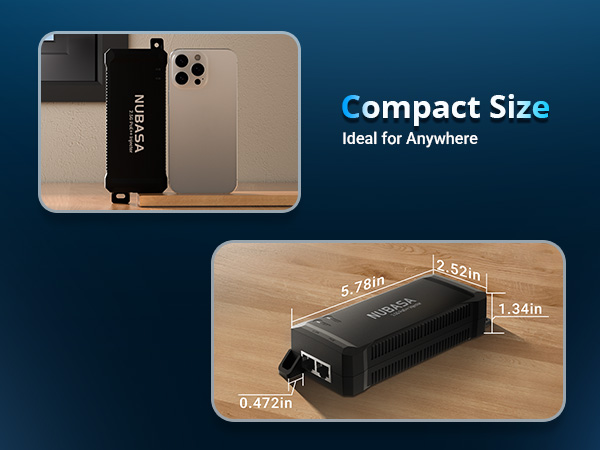 Compact Size 2.5Gb POE++ injector