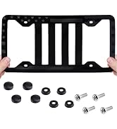 Silicone License Plate Frame, Black American Flag License Plate Frame, Rubber Licence Plate Frame...