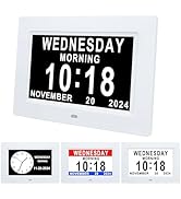 Johnziny 7 Inch Digital Clock with Day and Date for Elderly Large Display Digital Clock for Elder...