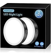 Ferswe Rechargeable Tap Light 6000K, Dimmable Touch Light with 1000mAh Large Battery,Brightness A...