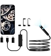 VEVOR Endoscope Camera with Light, Dual Lens Borescope for Android &amp; iOS, 1920P HD Inspection Cam...