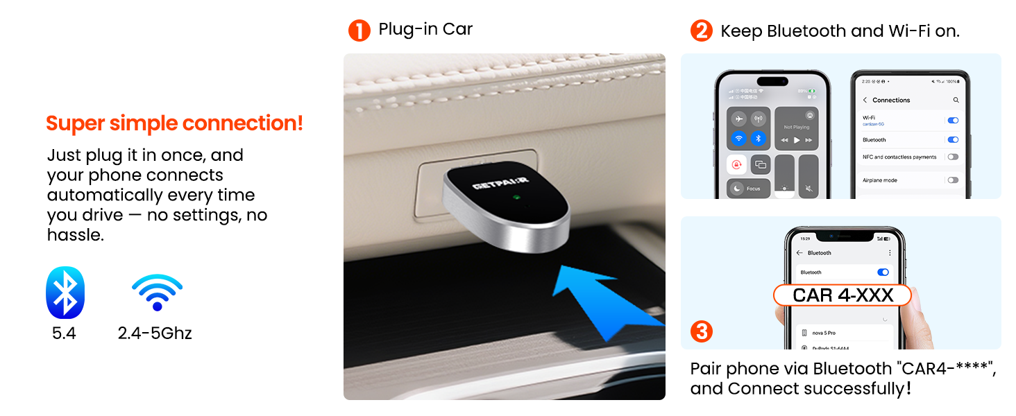 plug and play carplay adapter 2025, mini wireless android auto carplay