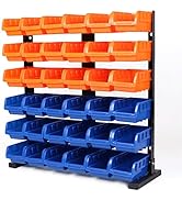 HORUSDY 36-Pcs Bin Storage Rack Shelving Garage Storage