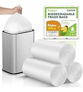 Ryobyo Small Trash Bags 4 Gallon, 105 Count Unscented Small Garbage Bags, Easy Tear...