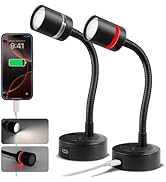 acegoo 12V LED Reading Light, RV Dimmable Reading Lamp with 20W USB-C Charger Red Nightlight &amp; St...