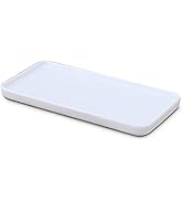 Ceramic Vanity Tray Small Rectangle, Bathtub Tray Bathroom Organizer, Cosmetics Holder for Tissue...