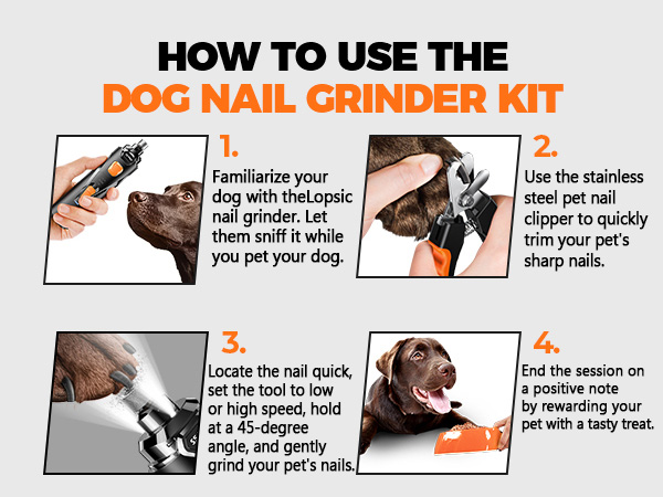 How to use the dog nail grinder