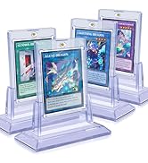 Homthy 4ct Magnetic Card Holders for Trading Cards, 35pt Acrylic Baseball Card Holders with 4 Car...