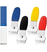 Rechabite 4 PCs Razor Blade Scraper, with 20 Metal &amp; 20 Plastic Blades, Multi-Purpose Cleaning Re...
