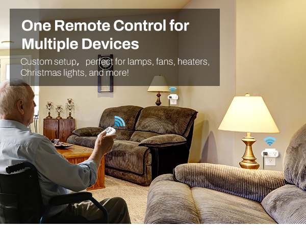 Wireless Remote Control Outlet with 2 Individual Switch Control