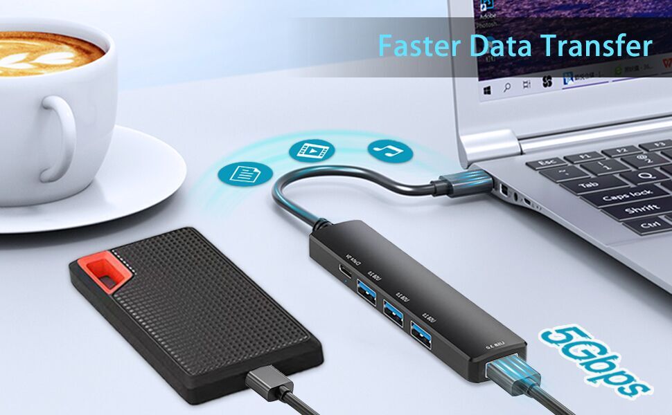 usb hub for laptop with fast charing port