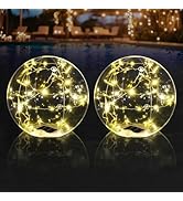 Cootway Floating Pool Lights, 15 Inch Warm White Solar Pool Light That Float, IP68 Waterproof Inf...