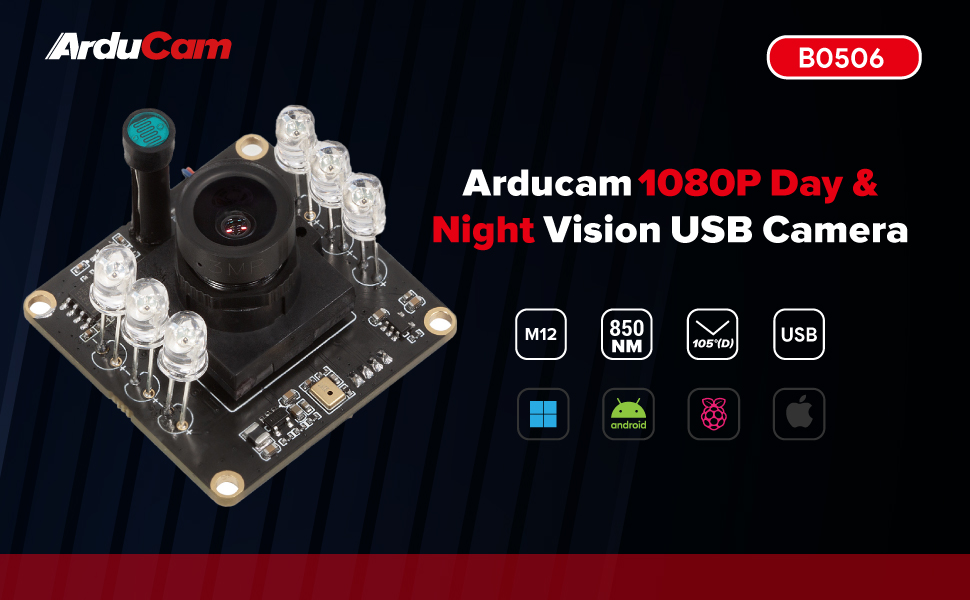 ArduCam 1080P Day/Night Vision USB Camera