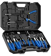 Renekton Hose Clamp Pliers Set, Flexible Wire Long Reach Hose Clamp Clic R Type Swivel Jaw and Fl...