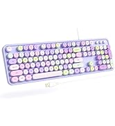 Atelus Computer Wired Keyboard, Plug Play USB Full-Size Keyboard with Large Number Pad, Caps Indi...