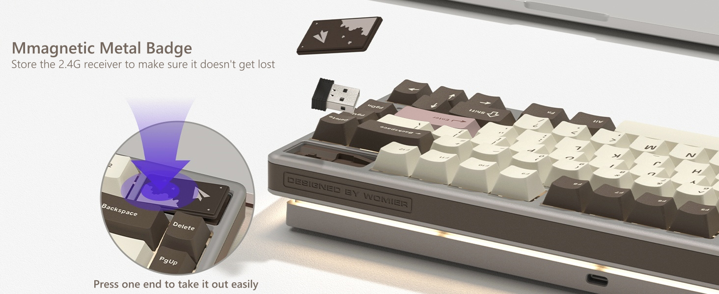 Womier 75% Keyboard Wireless, Creamy Mechanical Keyboard Gaming