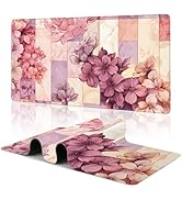 Large Mouse Pad Colorful Marble and Flower Gaming Mousepad Desk Pad Mat for Keyboard and Mouse, L...
