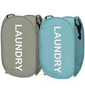 Larpur Pop Up Laundry Baskets, 2 Pack Mesh Laundry Hampers Collapsible Clothes Hampers for Home, ...