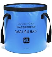 YUMQUA Collapsible Bucket 5 Gallon, Multifunctional Portable Folding Bucket Water Container Wash ...