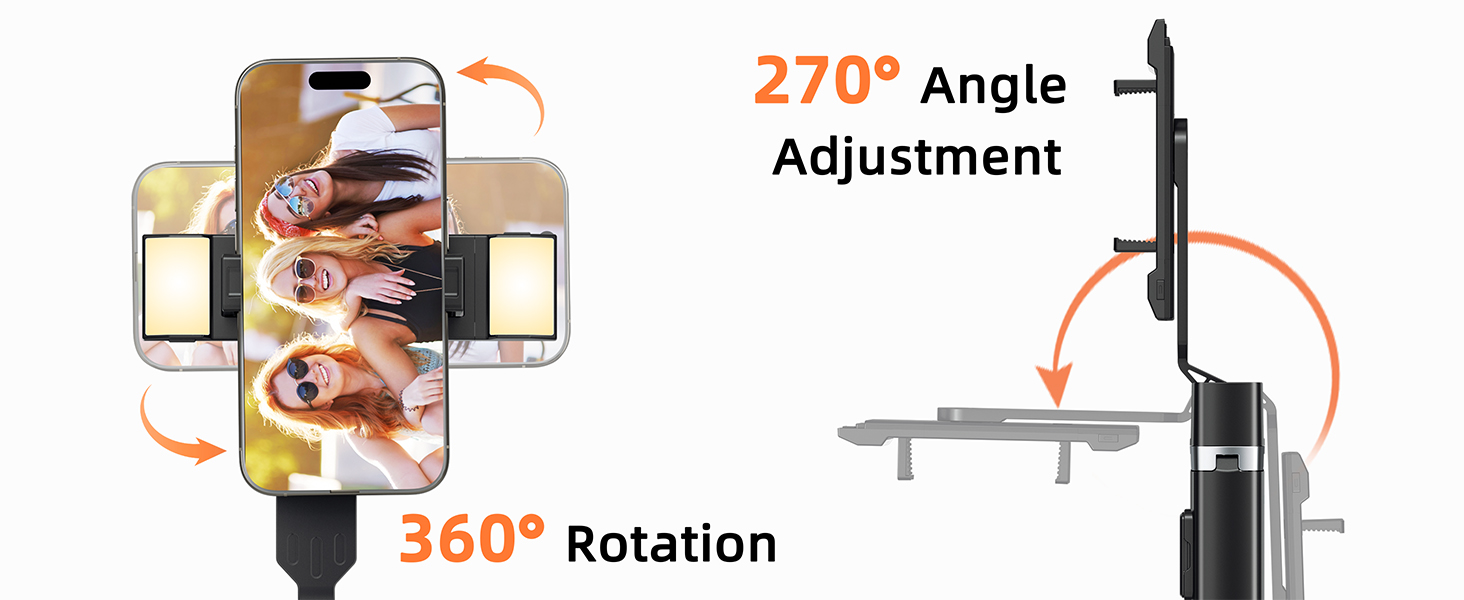 360° Rotating Phone Holder &amp; Multi-Angle Adjustment