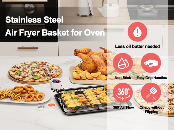 stainless steel fryer basket for oven