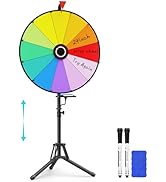 KOOV 24 Inch Prize Wheel, Adjustable 55"-61" Height Spinning Wheel for Prizes, Storable Wheel Spi...