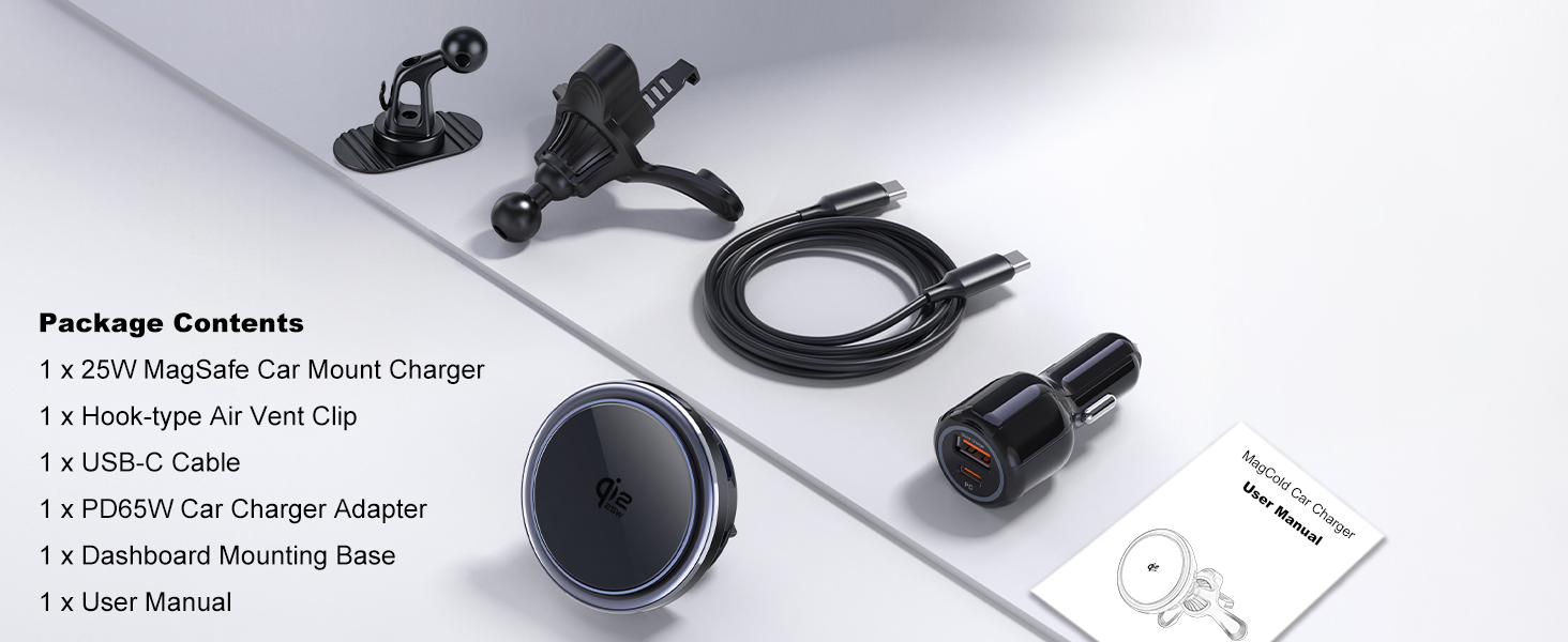 25W Magsafe Car Mount Charger