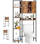 Roxibelt K2 Heavy Duty 7-Tier Over The Toilet Storage Cabinet(With Magnetic Doors &amp; Adjustable Fe...