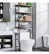 Over-The-Toilet Storage Shelf,4-Tier Bathroom Organizer Cabinet Rack And Storage Over Toilet With...