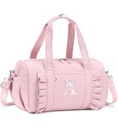 LEDAOU Dance Bag for Girls, Personalized Kids Duffle Bag with Initial Letter, Travel Overnight Ba...