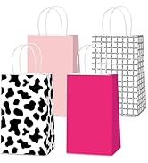 CHUNNIN 24PCS Western Cowgirl Party Paper Bags Cowgirl Party Favor Cow Print Themed Party Gift Ba...