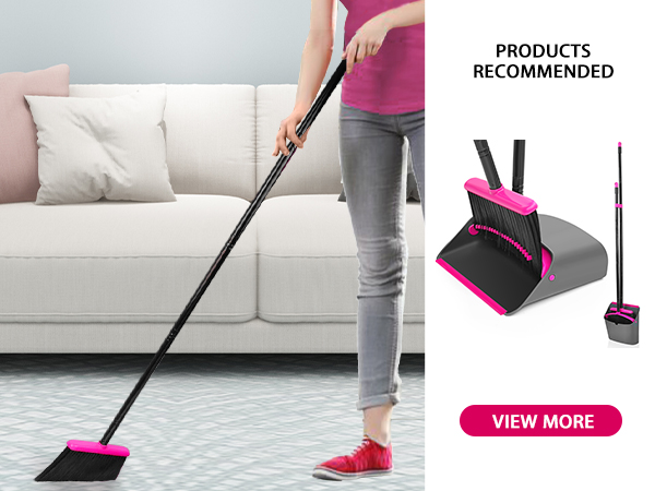 Rose red broom and dustpan set