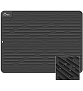 Hotec Large Heat-Resistant Silicone Dish Drying Mat - Versatile Kitchen Counter Protector, Easy t...