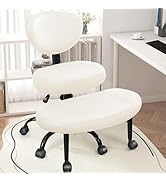 Primy Criss Cross Office Chair - ADHD Cross Legged Chair with Wheels - Adjustable Height Ergonomi...