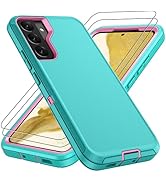 for Samsung Galaxy S22 Case, Galaxy S22 Case with 2Pcs HD Screen Protector, Military Grade 3 in 1...