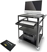 AxcessAbles Computer Cart on Wheels| Mobile Utility AV Cart | 400LB Capacity 34" Height, 24" x18"...