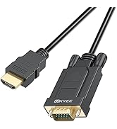 UKYEE HDMI to VGA Cable 6 Feet, HDMI to VGA 1080P Male to Male Converter for PC,Laptop,Monitor,Pr...