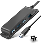 4-Port USB3.0 Hub,Portable Fixable USB Data Hub with 3.3ft/100CM Long Cable,5Gbps High Speed Spli...