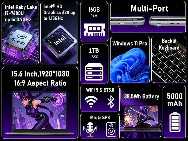 Gaming Laptop Intel Core i7-7600U