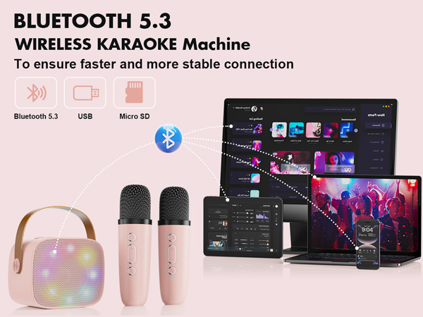 Bluetooth 5.3 Wireless Karaoke Machine
