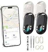 TECKNET 3-in-1 Air Tracker Tag 4-Pack (iOS Only), Rechargeable Smart Bluetooth Tracker, 100dB Ala...