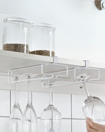 wine glass rack hanger organizer under cabinet metal wine glass holder stemwares racks hangers 