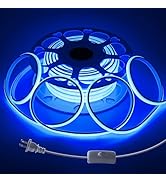 Samsion Blue COB LED Strip Lights Outdoor Waterproof 120V 65.6FT COB LED Rope Lights Indoor Super...