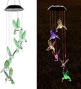 AVEKI Solar Wind Chimes Outdoor, Color-Changing Solar Mobile Wind Chime Waterproof Solar Powered ...