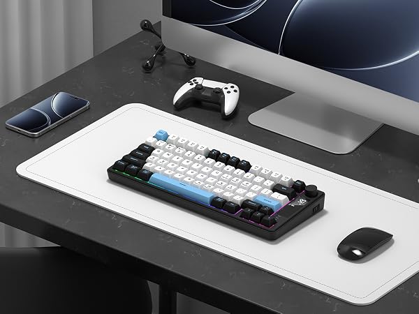 Pink Gaming Keyboard Wireless Creamy Computer Keyboards