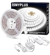 MYPLUS LED Strip Lights White, 16.4ft Daylight White 6000K LED Tape Lights with Dimmable 700 Lume...
