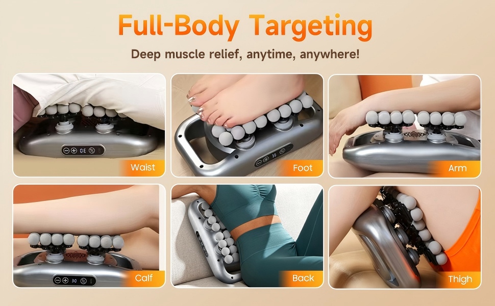 48-Head Massage Gun Set, Deep Tissue Percussion Massager with 9 Modes &amp;amp; 9 Intensity Levels