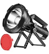 BUYSIGHT Rechargeable Spotlight Flashlight, 1000,000 lumens 600 Yards Range IP65 Waterproof Spot ...
