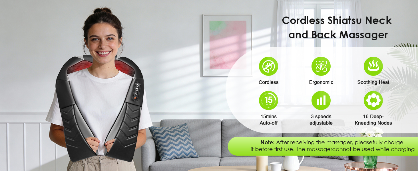 cordless shiatsu massager