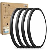 4PACK Flush Mount LED Ceiling Light Fixture Black, 12Inch 28Watt, Dimmable &amp; 3000K-4500K-6000K 3 ...